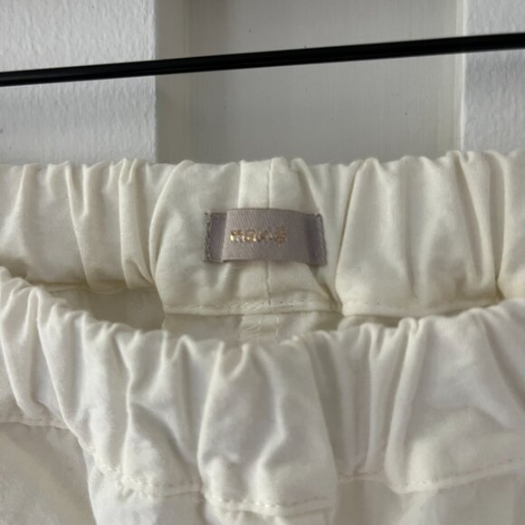 MAKIÉ Japan Cotton Elastic Waist Ankle Pants - White - Size Small - Picture 3 of 6